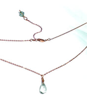 Load image into Gallery viewer, Green Amethyst aquamarine droplet necklace