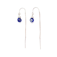 Load image into Gallery viewer, Evil Eye threader earrings