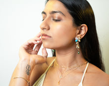 Load image into Gallery viewer, Green Amethyst aquamarine droplet necklace