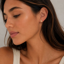 Load image into Gallery viewer, 14K GF Mini Moon stud earrings