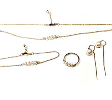 Load image into Gallery viewer, Four or three Pearl Necklace, silver or gold Necklace