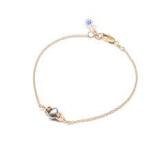 Load image into Gallery viewer, Single Round Pearl sparkle bracelet, Lindsay pearl and rhinestone crystal bracelet
