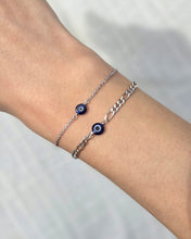 Load image into Gallery viewer, Sterling Silver Evil Eye Bracelet