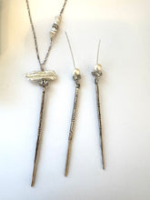 Load image into Gallery viewer, Zahara Long Spike Necklace with pearl and Swarovski side detail