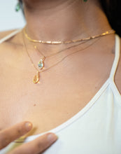 Load image into Gallery viewer, Green Amethyst aquamarine droplet necklace