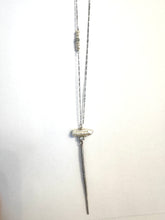 Load image into Gallery viewer, Zahara Long Spike Necklace with pearl and Swarovski side detail