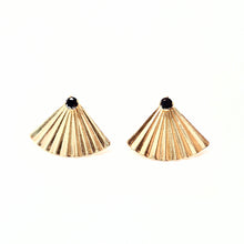 Load image into Gallery viewer, Black 14K GF Swarovski black onyx stud earrings