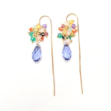 Load image into Gallery viewer, Crystal Droplet Festival Threader earrings