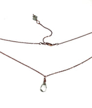 Load image into Gallery viewer, Green Amethyst aquamarine droplet necklace