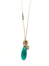 Load image into Gallery viewer, Emerald Edition long green onyx necklace