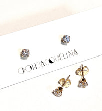 Load image into Gallery viewer, 14K GF or Sterling Silver Swarovski stud earrings