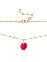 Load image into Gallery viewer, Red Heart swarovski drop necklace