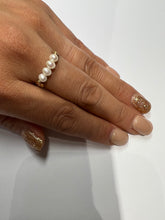 Load image into Gallery viewer, Four Pearl ring 14K gold filled Ring (or sterling silver ring)