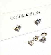 Load image into Gallery viewer, Duo of gold Heart studs and Diamond Heart Studs