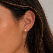Load image into Gallery viewer, 14K GF Mini Moon stud earrings