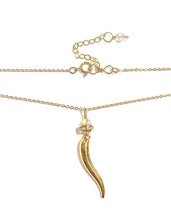 Load image into Gallery viewer, Italian Horn Necklace: silver or gold