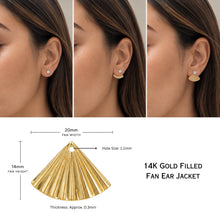 Load image into Gallery viewer, Fan Ear Jacket Earrings