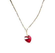 Load image into Gallery viewer, Red Heart swarovski drop necklace