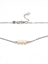 Load image into Gallery viewer, Four or three Pearl Necklace, silver or gold Necklace