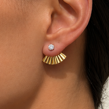 Load image into Gallery viewer, Gold filled Ear_jacket_ with Swarovski stud earrings
