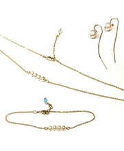 Load image into Gallery viewer, Four or three Pearl Necklace, silver or gold Necklace