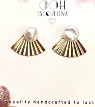 Load image into Gallery viewer, Keshi Pearl Secret Fan Ear Jacket stud earrings
