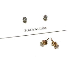 Load image into Gallery viewer, 14K GF or Sterling Silver Swarovski stud earrings