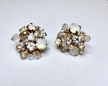 Load image into Gallery viewer, Opal Moonstone cluster stud earrings
