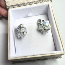 Load image into Gallery viewer, Opal Moonstone cluster stud earrings
