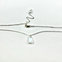 Load image into Gallery viewer, Raw square cut Moonstone drop necklace