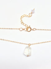 Load image into Gallery viewer, Raw square cut Moonstone drop necklace