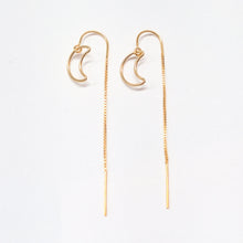 Load image into Gallery viewer, Crescent Moon thread earrings