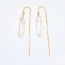 Load image into Gallery viewer, Mini Quartz Crystal thread earrings