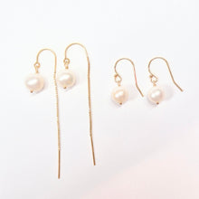 Load image into Gallery viewer, Single Pearl earrings