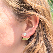 Load image into Gallery viewer, Keshi Pearl Secret Fan Ear Jacket stud earrings