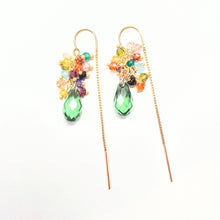 Load image into Gallery viewer, Crystal Droplet Festival Threader earrings