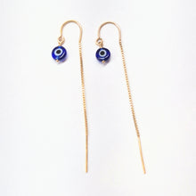 Load image into Gallery viewer, Evil Eye threader earrings