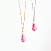 Load image into Gallery viewer, Swarovski Crystal Droplet Necklace: Many Colors Available