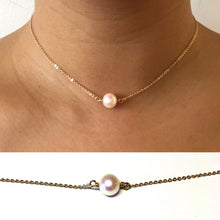 Load image into Gallery viewer, Single Pearl choker necklace