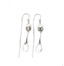 Load image into Gallery viewer, The One Thread Earrings (mini pillar with freshwater pearls)
