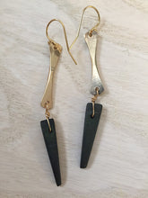 Load image into Gallery viewer, Black Wooden Spike earrings

