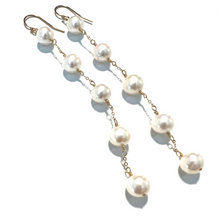 Load image into Gallery viewer, 3, 4 or 5 Pearl spacer earrings
