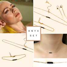 Load image into Gallery viewer, Set: Black onyx Necklace & Bracelet & Earrings