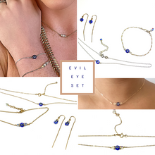 Load image into Gallery viewer, Set: Evil Eye Necklace &amp; Bracelet
