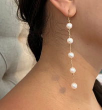 Load image into Gallery viewer, 3, 4 or 5 Pearl spacer earrings