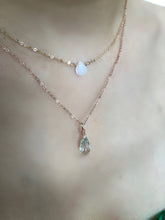Load image into Gallery viewer, Green Amethyst aquamarine droplet necklace