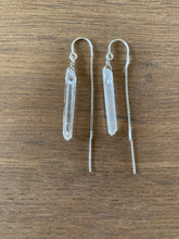 Load image into Gallery viewer, Mini Quartz Crystal thread earrings
