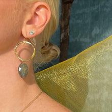 Load image into Gallery viewer, Labradorite Hoop earrings