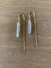 Load image into Gallery viewer, Mini Quartz Crystal thread earrings