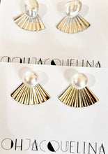 Load image into Gallery viewer, Keshi Pearl Secret Fan Ear Jacket stud earrings